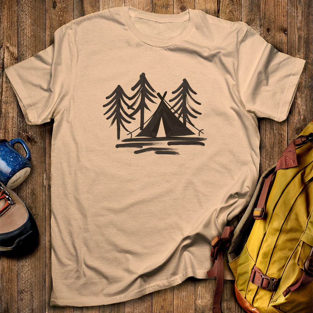 Painted Camp T-Shirt Sand Adventure and Outdoors Themed T-Shirt