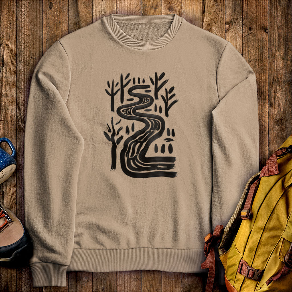 Painted River Crewneck Sweatshirt Sand Adventure and Outdoors Themed Sweatshirt
