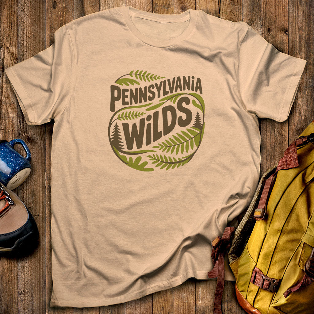 Pennsylvania Wilds Ferns T-Shirt Sand Adventure and Outdoors Themed T-Shirt