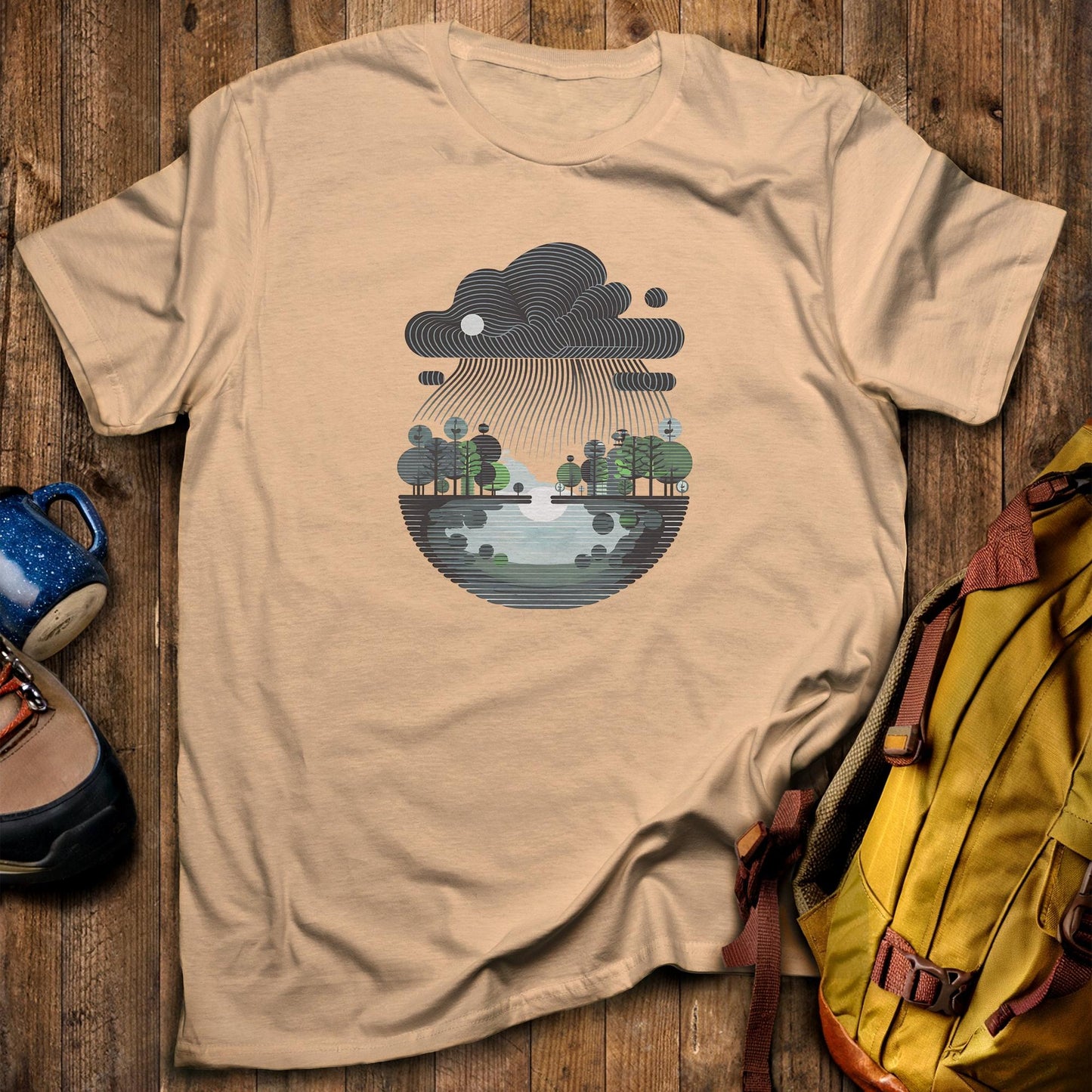 Rainy Day Reflection T-Shirt Sand Adventure and Outdoors Themed T-Shirt