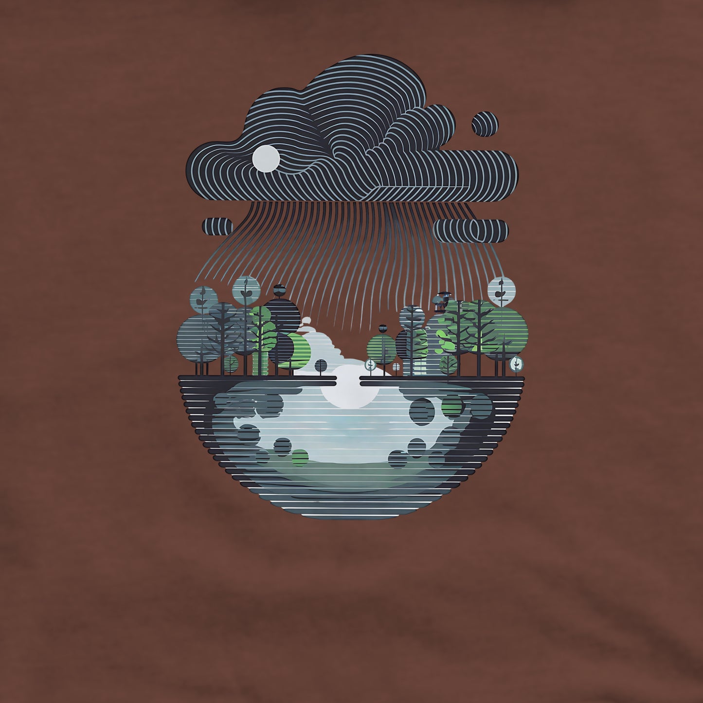 Rainy Day Reflection Crewneck Sweatshirt Adventure and Outdoors Themed Sweatshirt