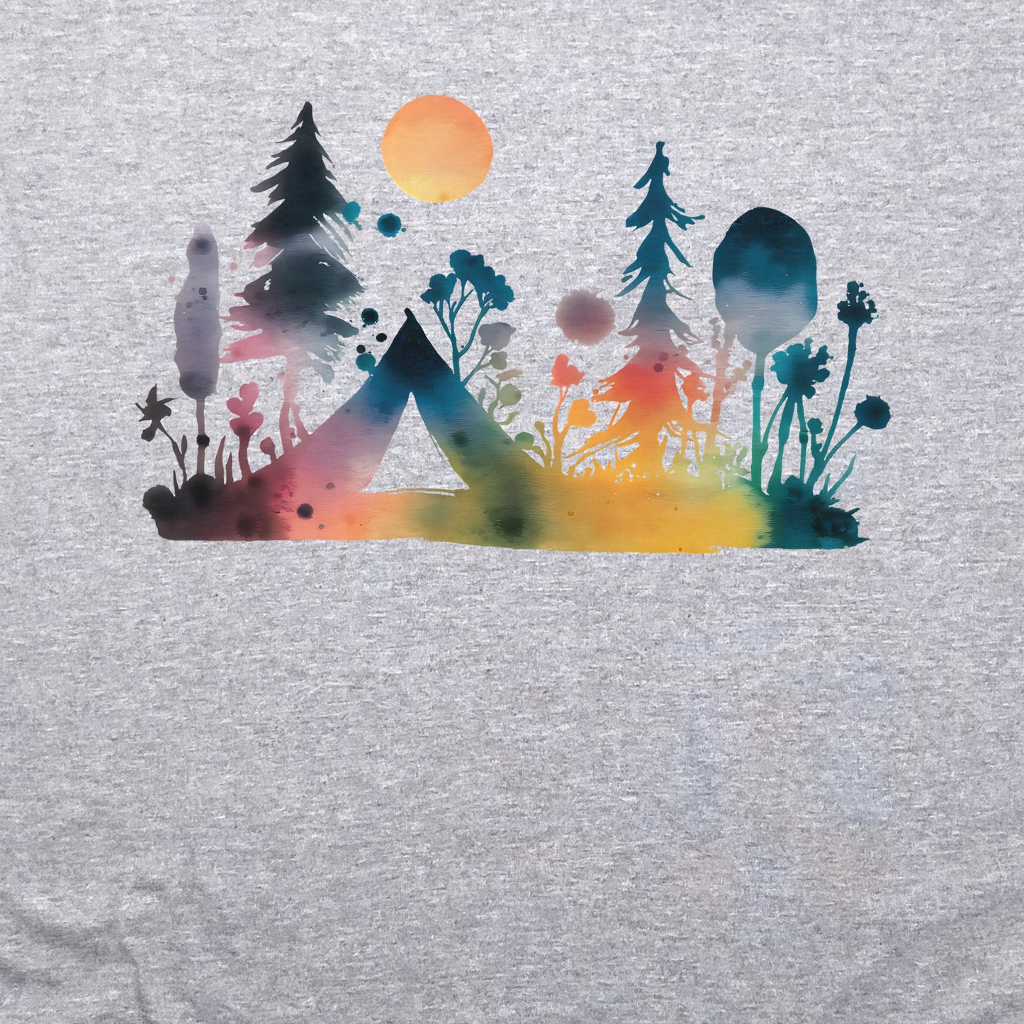 Watercolor Wildflower Retreat Crewneck Sweatshirt Adventure and Outdoors Themed Sweatshirt