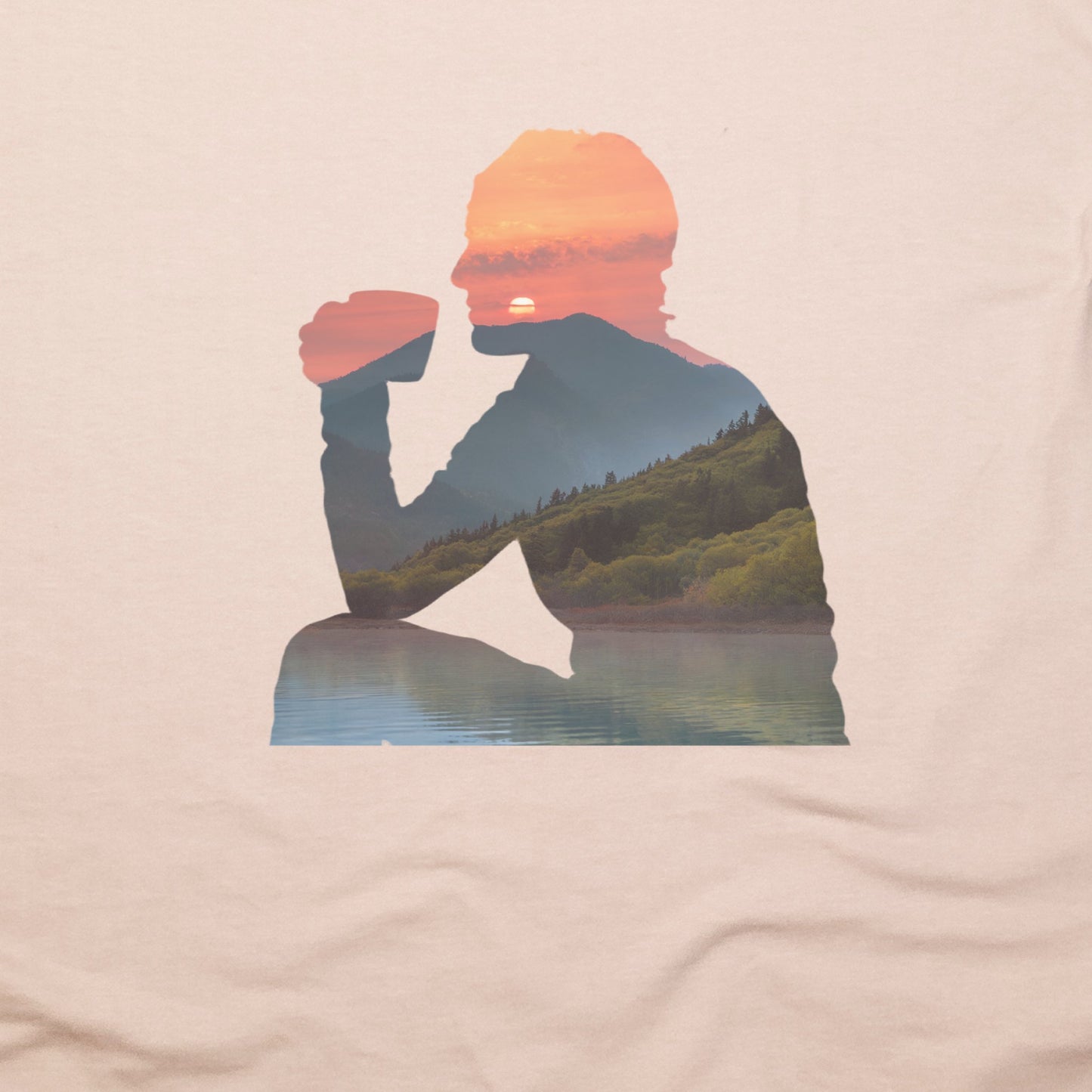Sipping Coffee at Sunset T-Shirt Adventure and Outdoors Themed T-Shirt