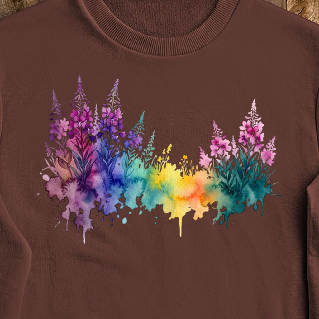 Watercolor Fireweed Crewneck Sweatshirt
