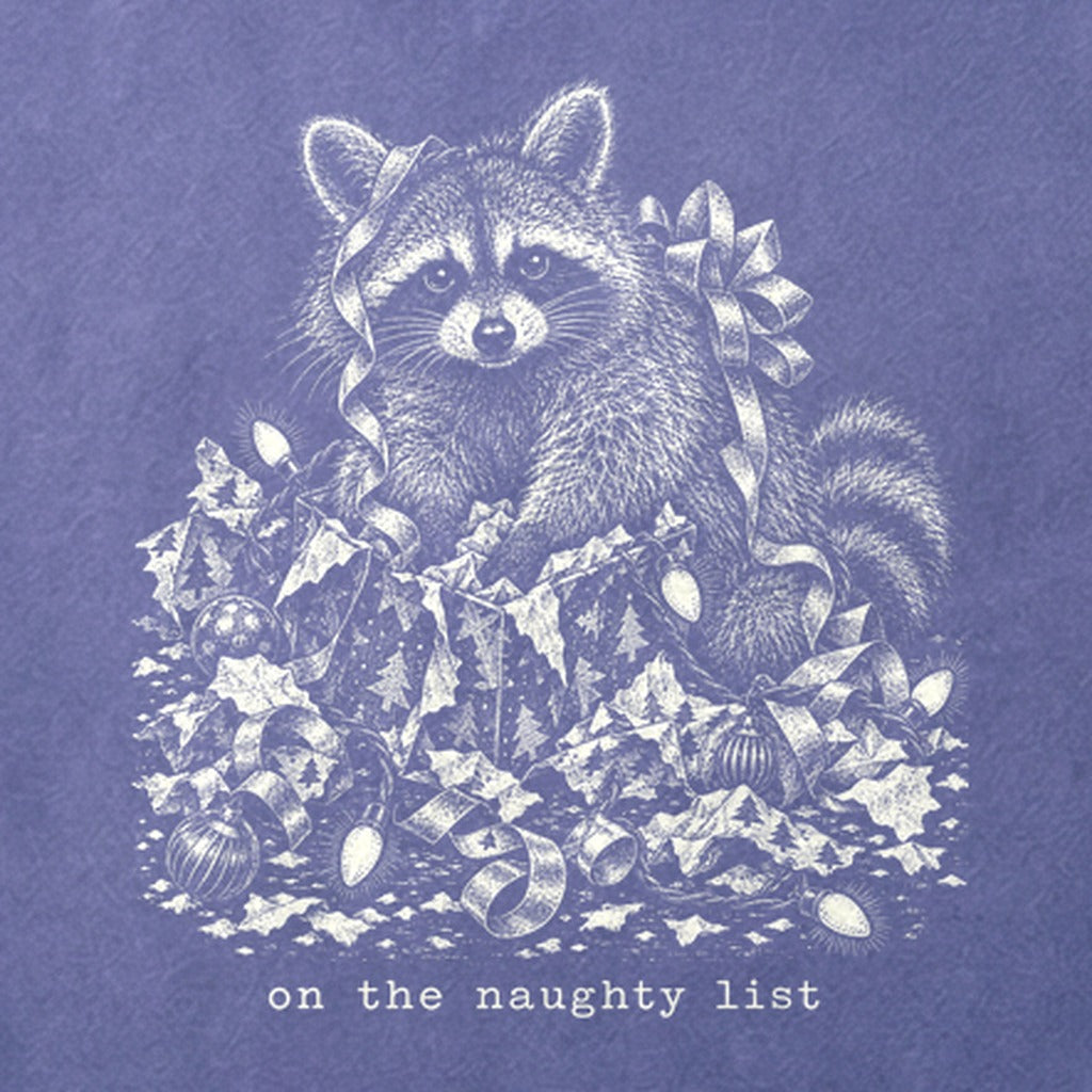 On the Naughty List Raccoon Cotton T-Shirt