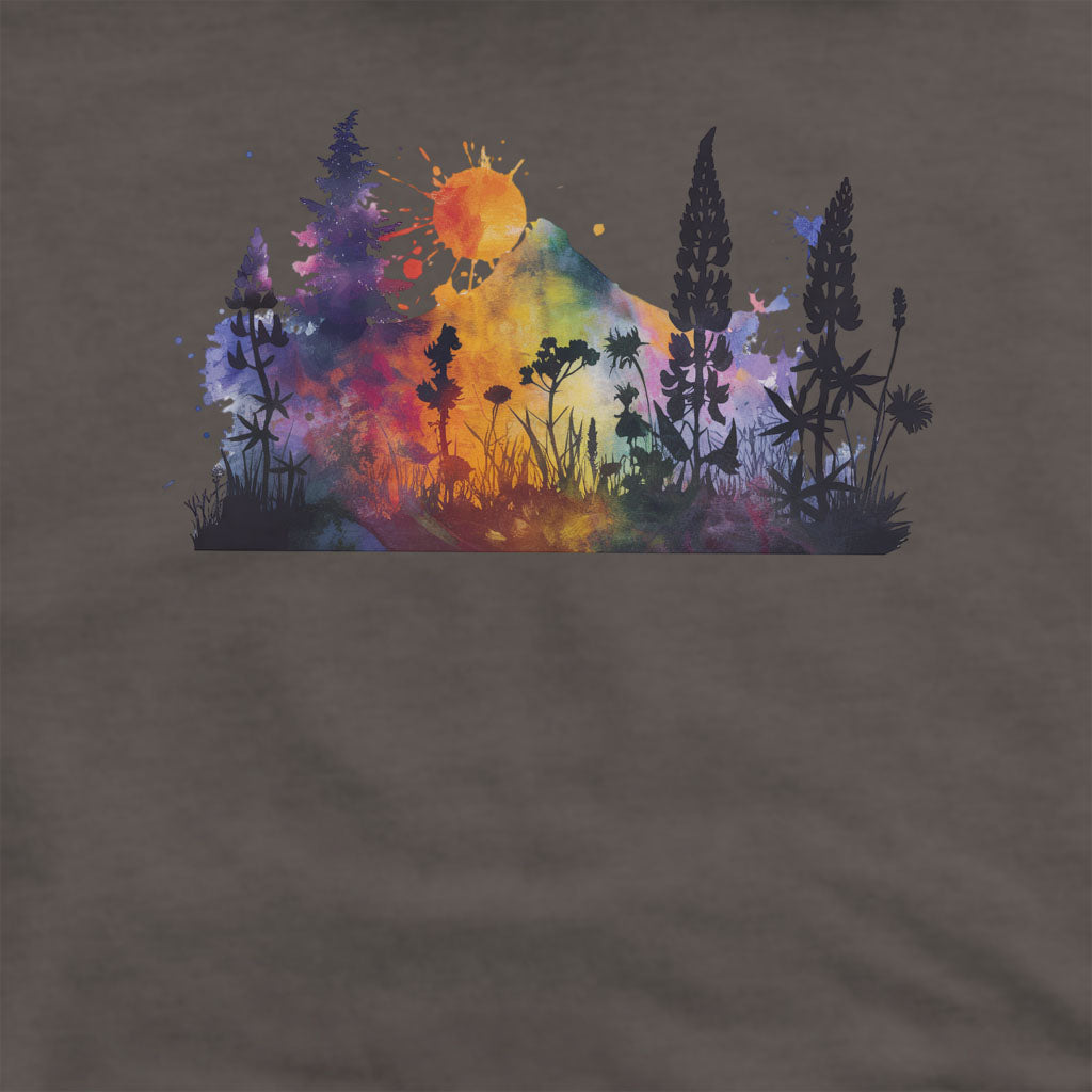 Watercolor Hypercolor Mountains Crewneck Sweatshirt