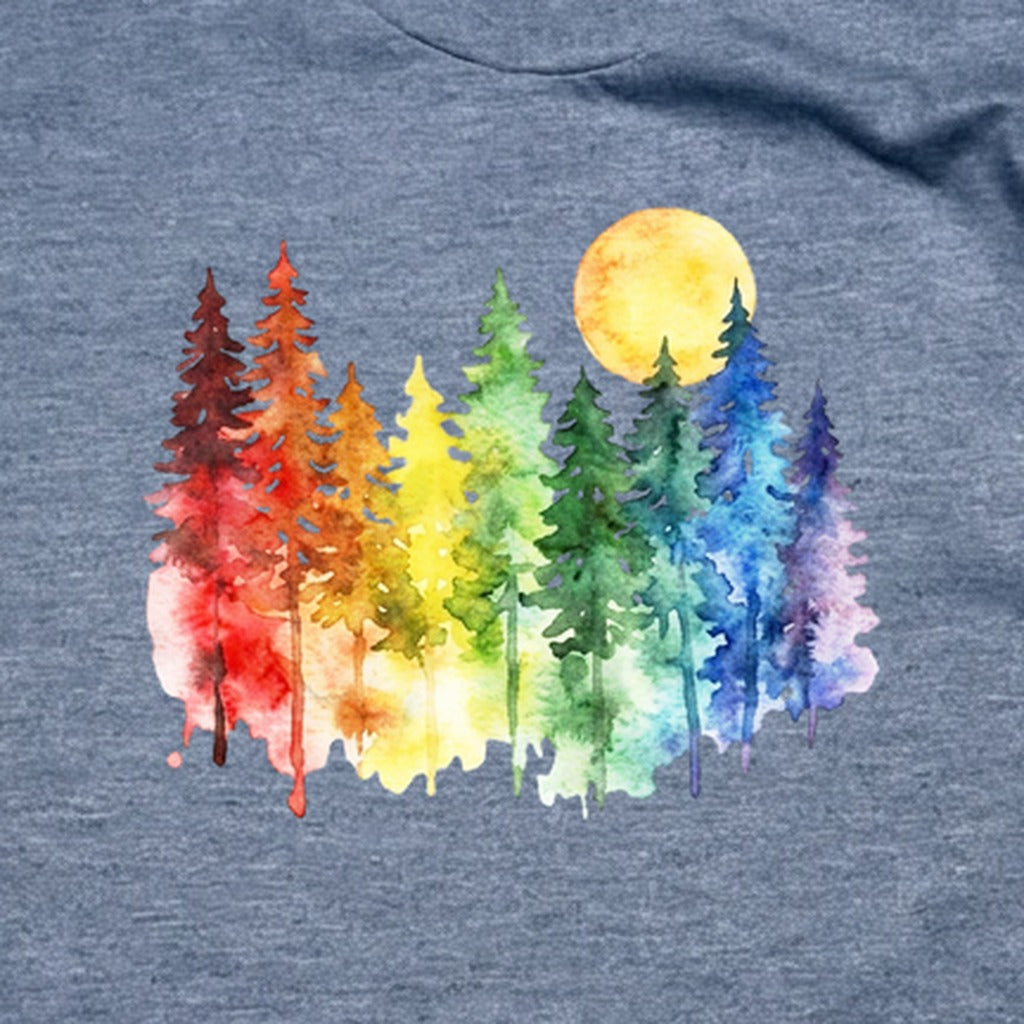 Watercolor Rainbow Forest T-Shirt