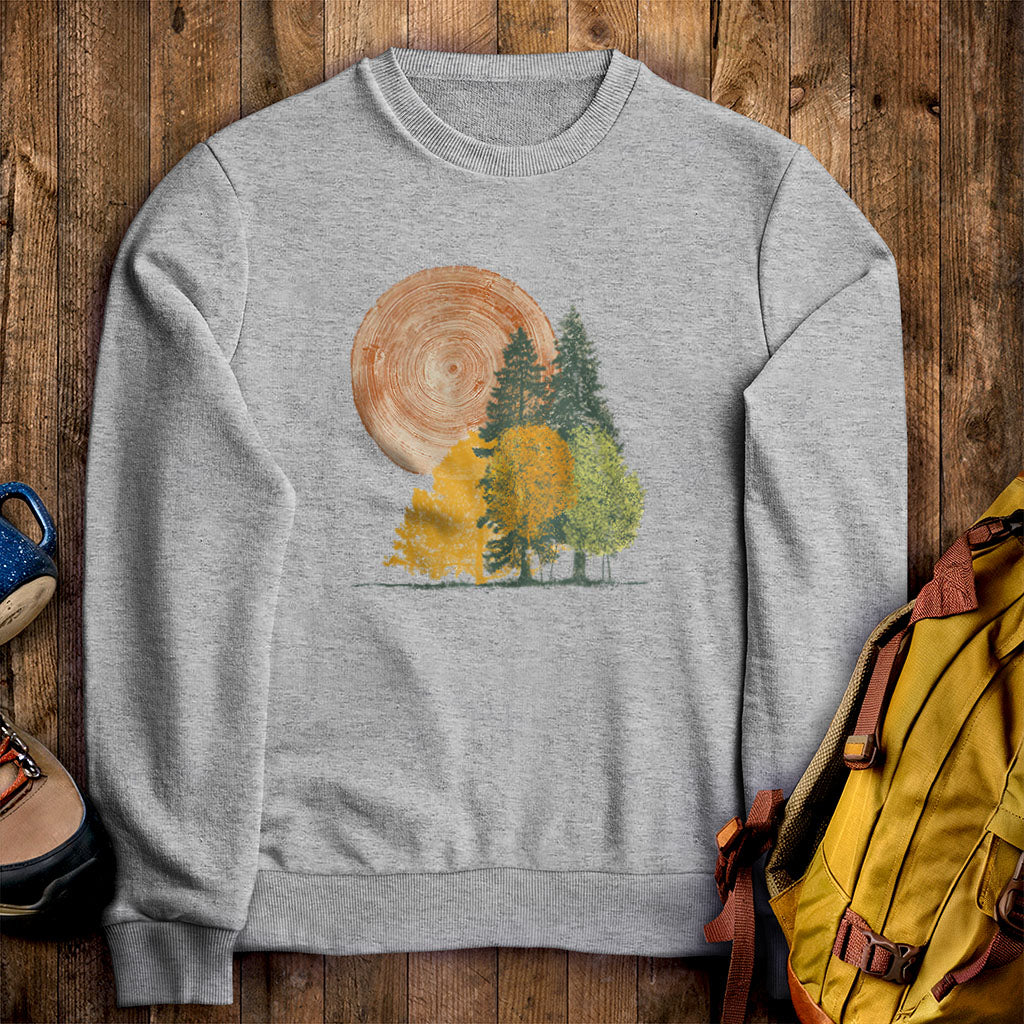 Woodcut Stamped Forest Crewneck Sweatshirt