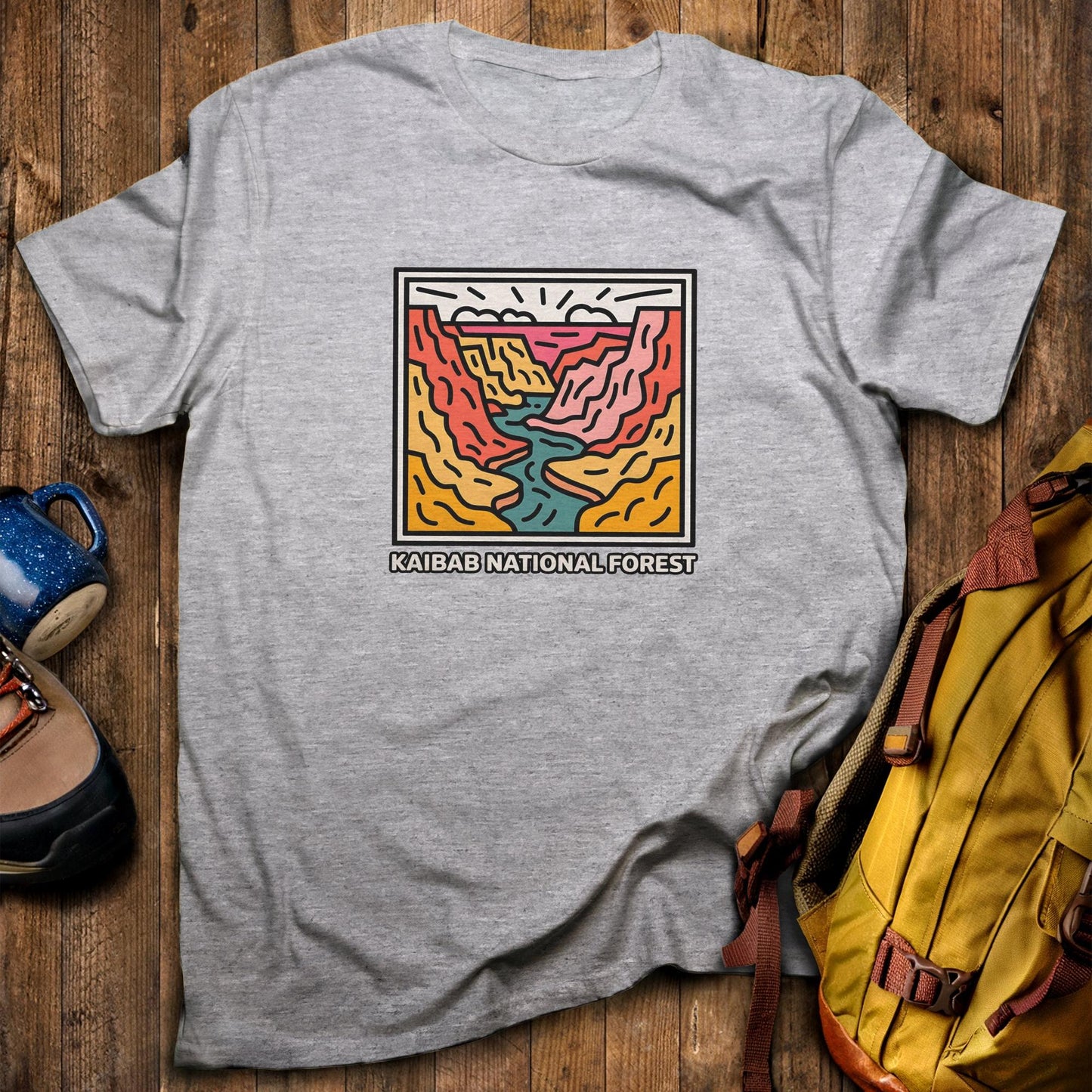 Kaibab National Forest T-Shirt Sport Grey Adventure and Outdoors Themed T-Shirt