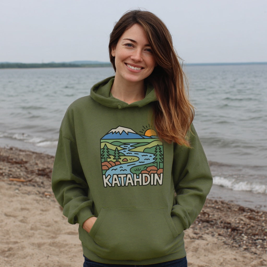 Mount Katahdin Hoodie Adventure and Outdoors Themed Hoodie
