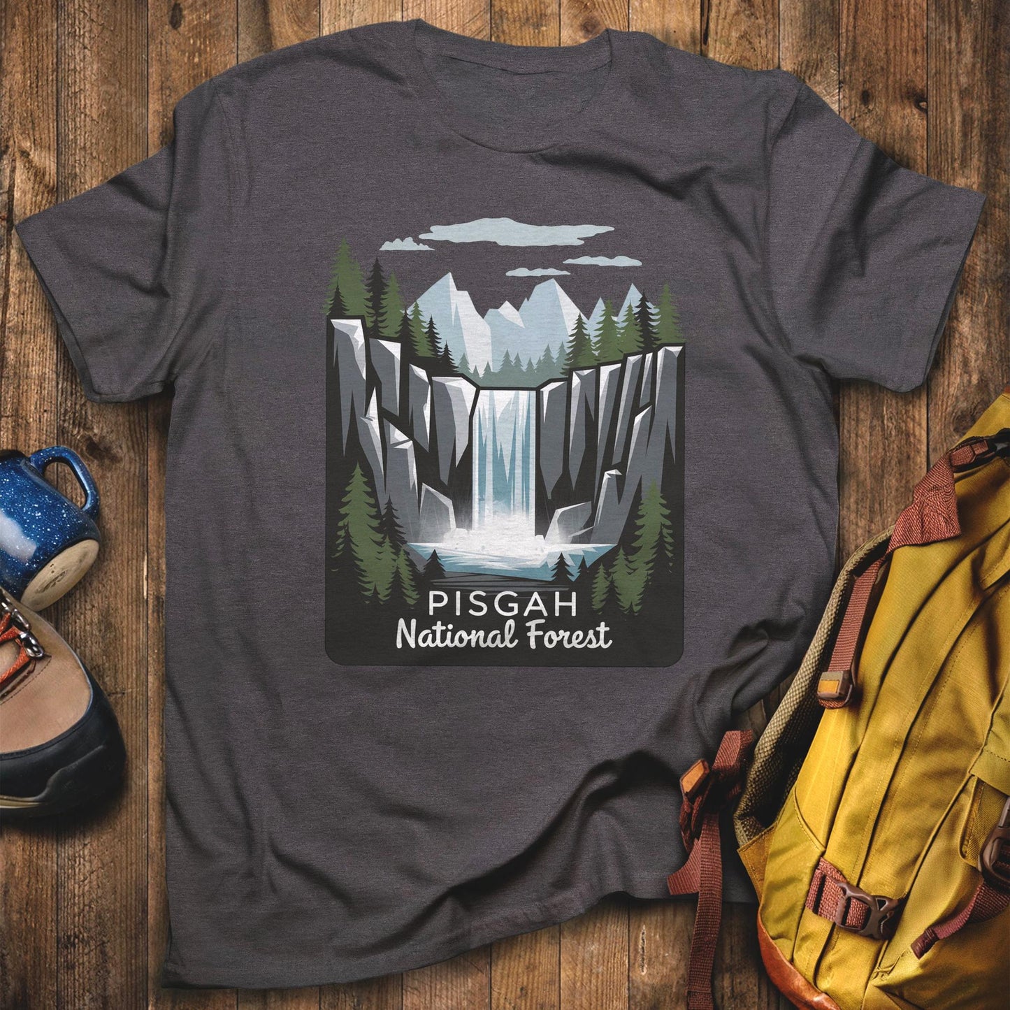 Pisgah National Forest T-Shirt Dark Heather Adventure and Outdoors Themed T-Shirt