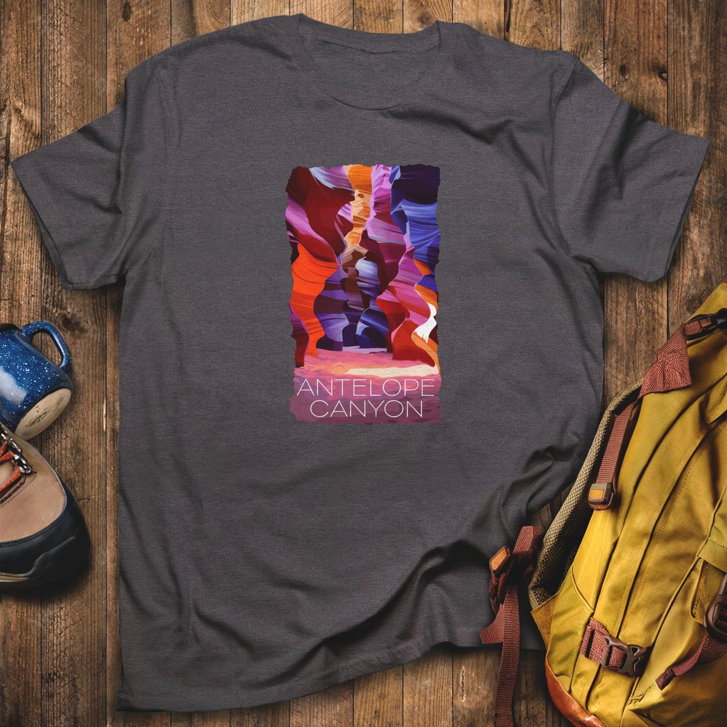 Vibrant Antelope Canyon T-Shirt Dark Heather Adventure and Outdoors Themed T-Shirt