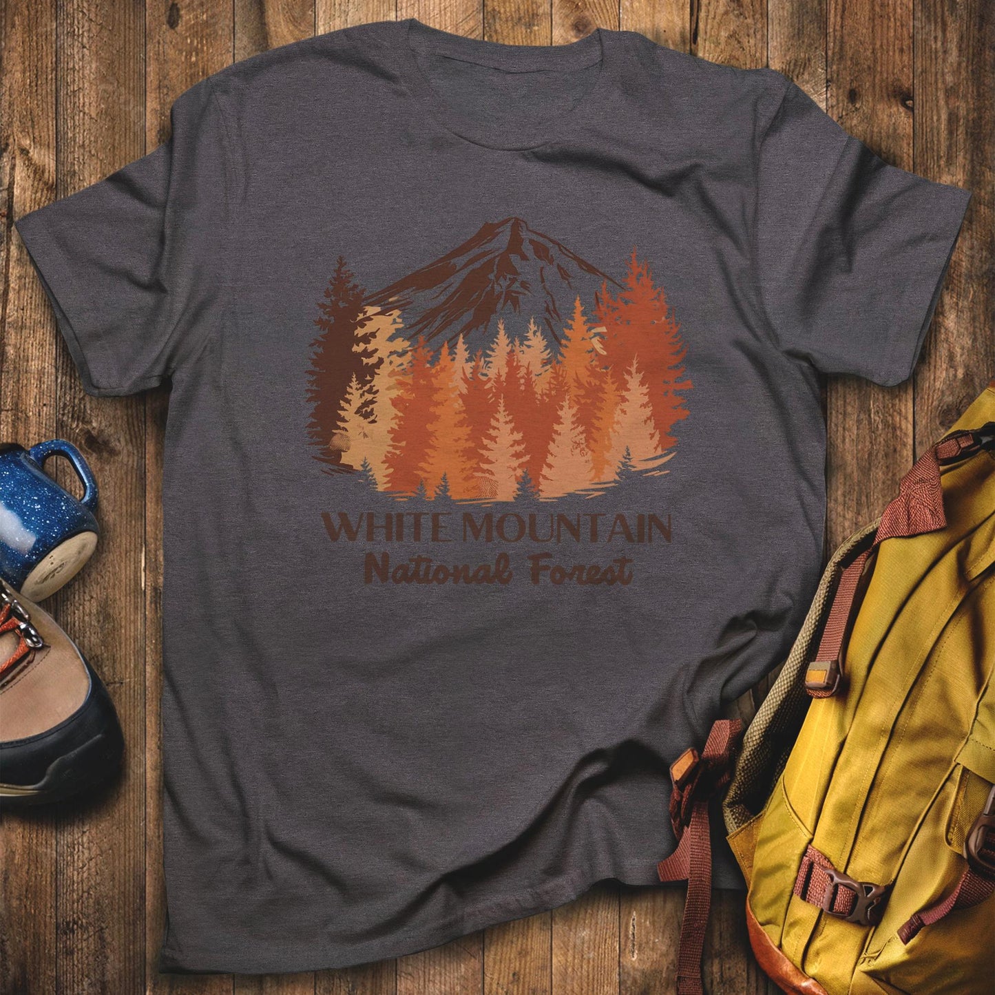 White Mountain National Forest T-Shirt Dark Heather Adventure and Outdoors Themed T-Shirt