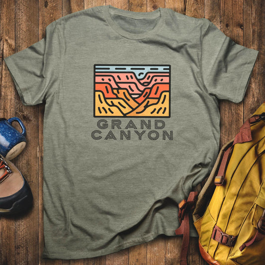 Grand Canyon National Park T-Shirt Heather Military Green Adventure and Outdoors Themed T-Shirt