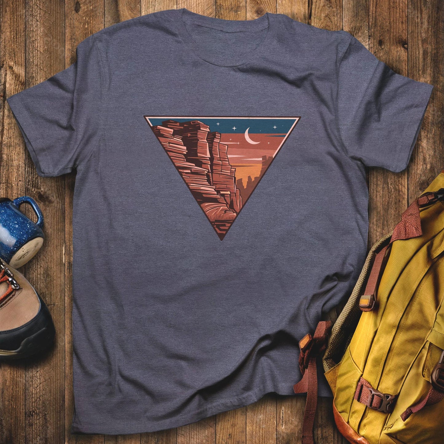 Red Rock Canyon T-Shirt Heather Navy Adventure and Outdoors Themed T-Shirt