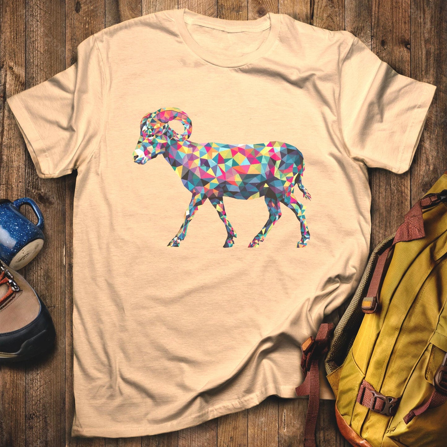 Ram Mosaic T-Shirt Sand Adventure and Outdoors Themed T-Shirt