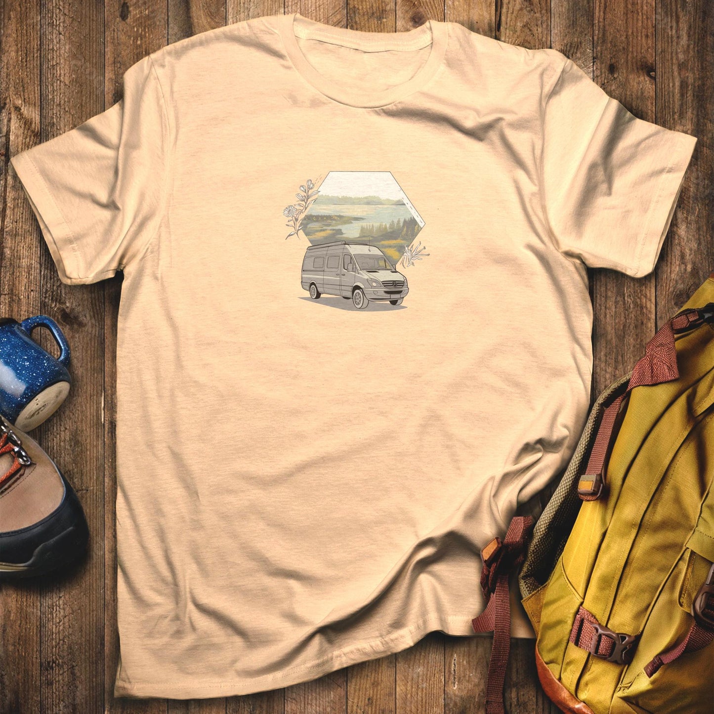 Ford Transit Hexagon T-Shirt Sand Adventure and Outdoors Themed T-Shirt