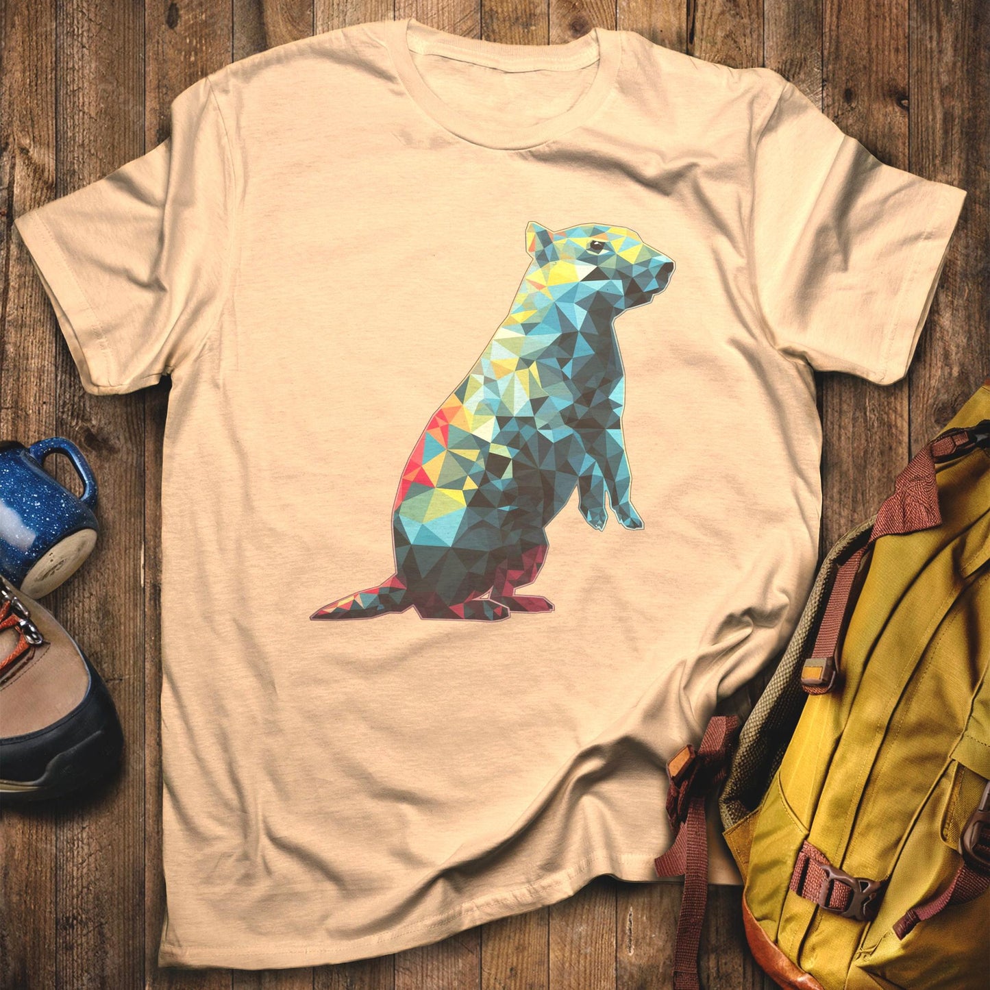 Prairie Dog Mosaic T-Shirt Sand Adventure and Outdoors Themed T-Shirt