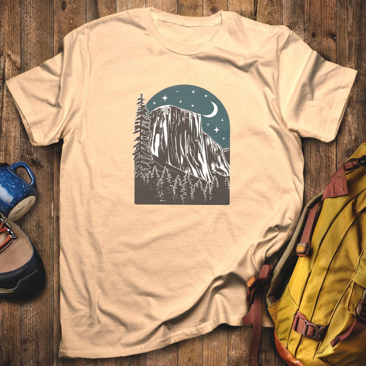 Yosemite at Night T-Shirt Sand Adventure and Outdoors Themed T-Shirt