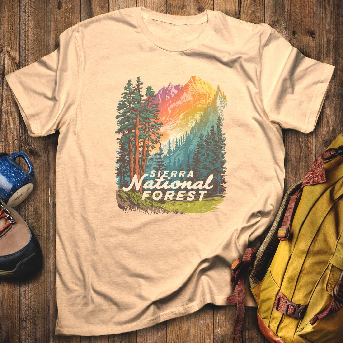 Sierra National Forest T-Shirt Sand Adventure and Outdoors Themed T-Shirt