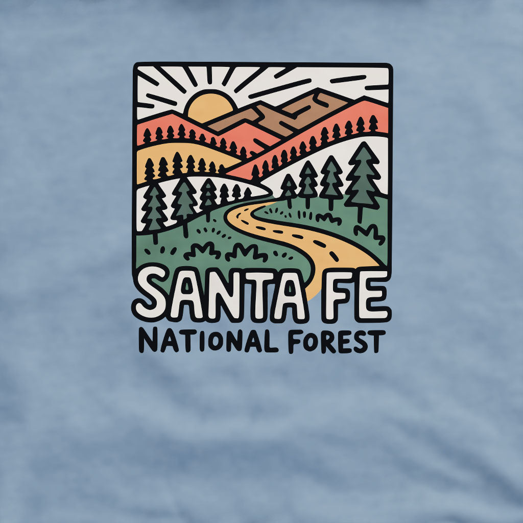 Santa Fe National Forest Crewneck Sweatshirt Adventure and Outdoors Themed Sweatshirt