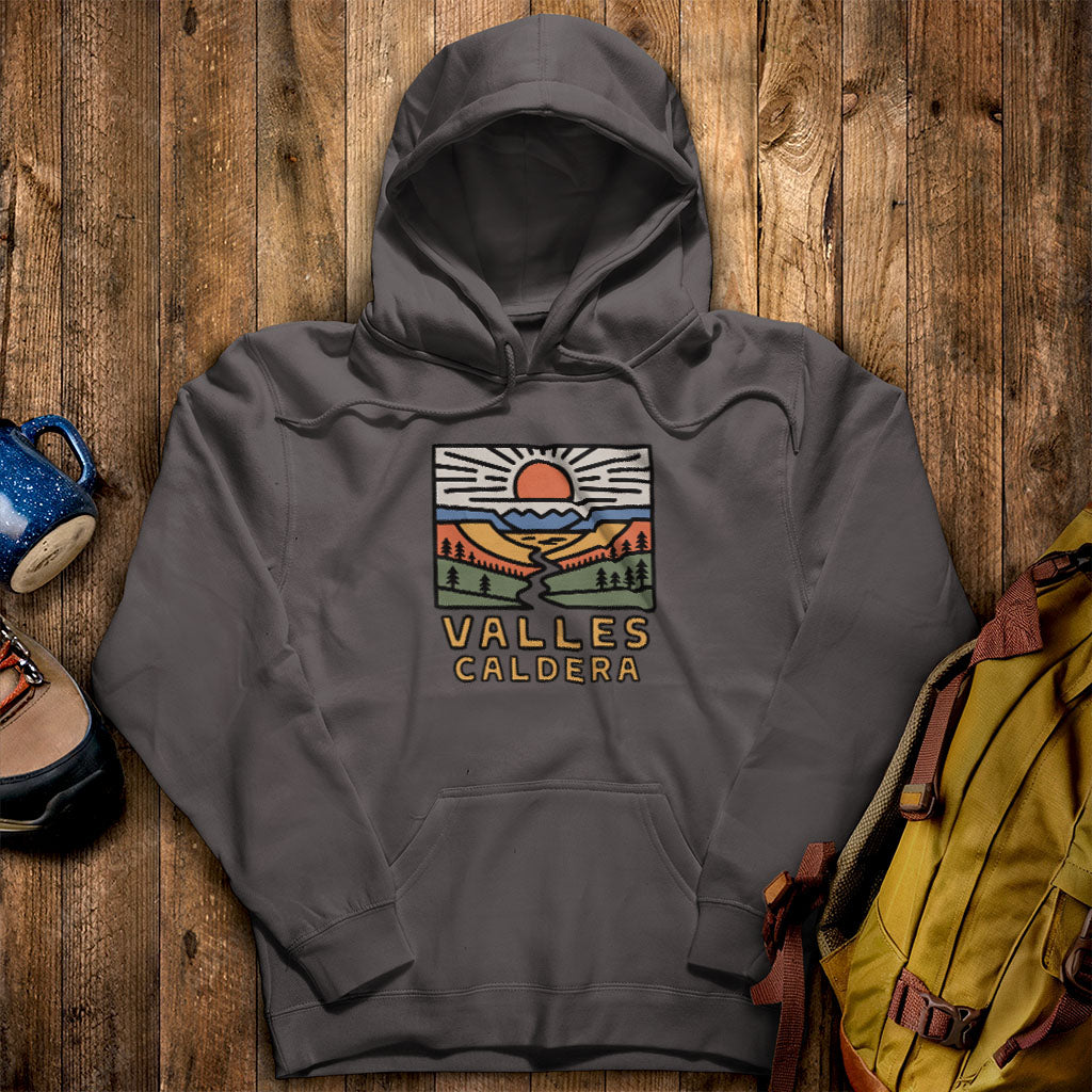 Valles Caldera National Preserve Hoodie Charcoal Adventure and Outdoors Themed Hoodie