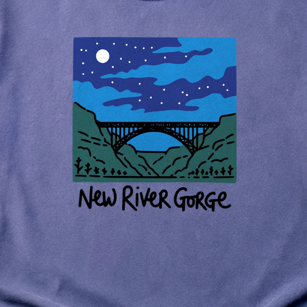 New River Gorge at Night Cotton T-Shirt