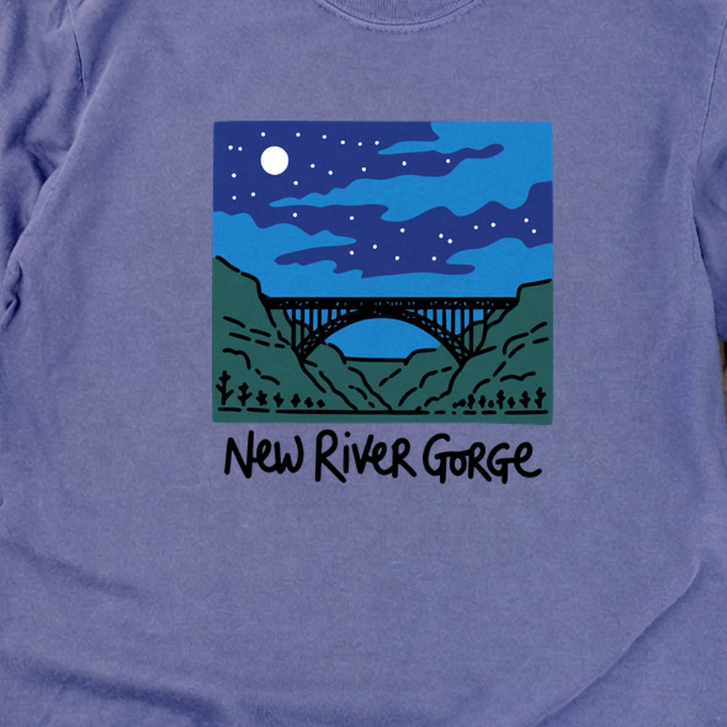 New River Gorge at Night Cotton Long Sleeve