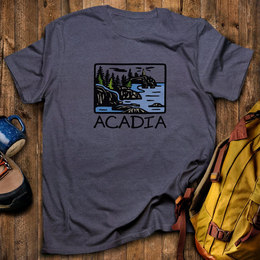 Acadia National Park T-Shirt Heather Navy Adventure and Outdoors Themed T-Shirt