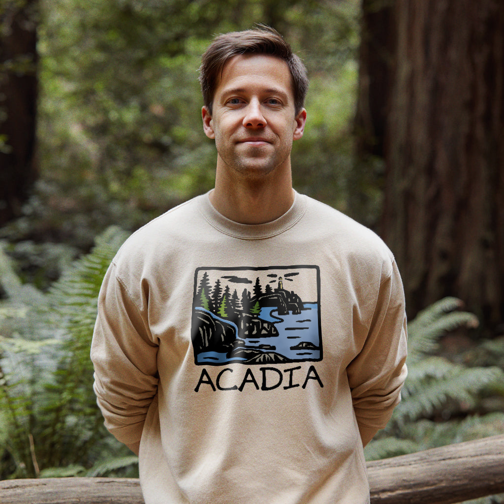 Acadia National Park Crewneck Sweatshirt Adventure and Outdoors Themed Sweatshirt