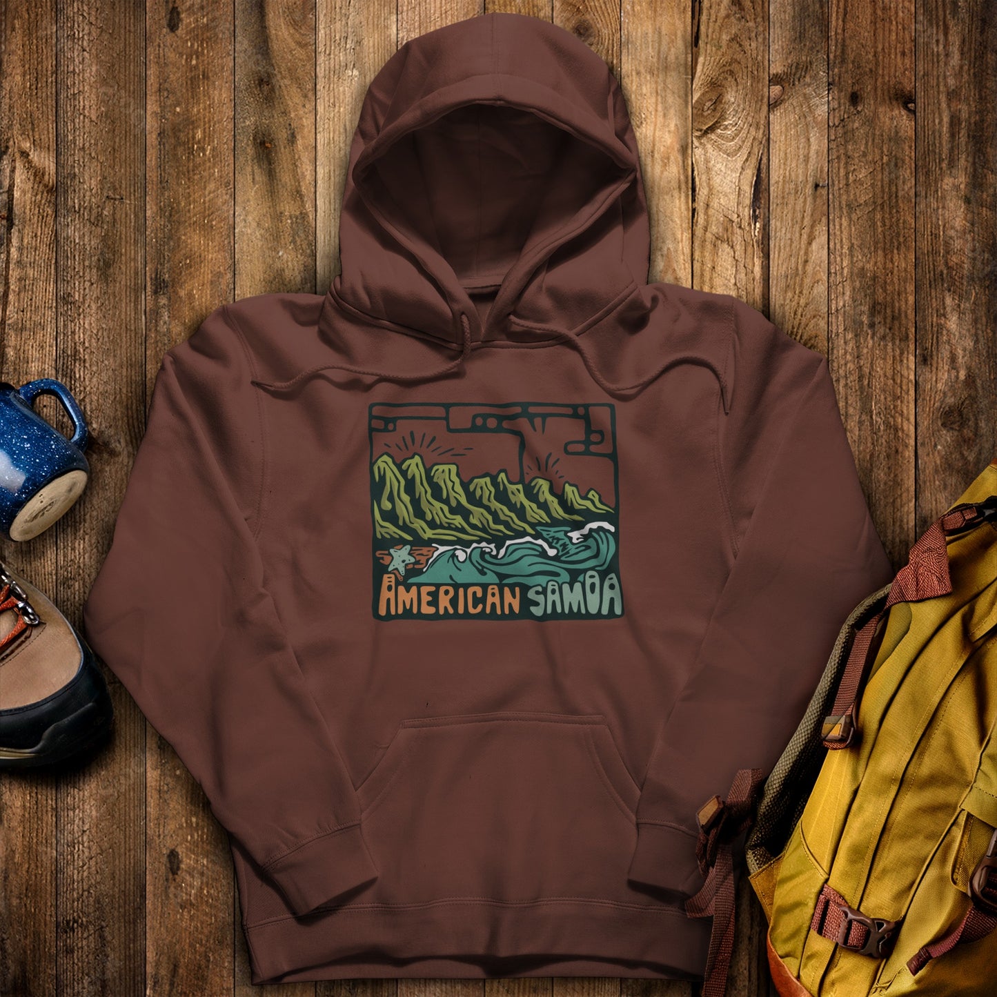 American Samoa National Park Hoodie Cocoa Adventure and Outdoors Themed Hoodie