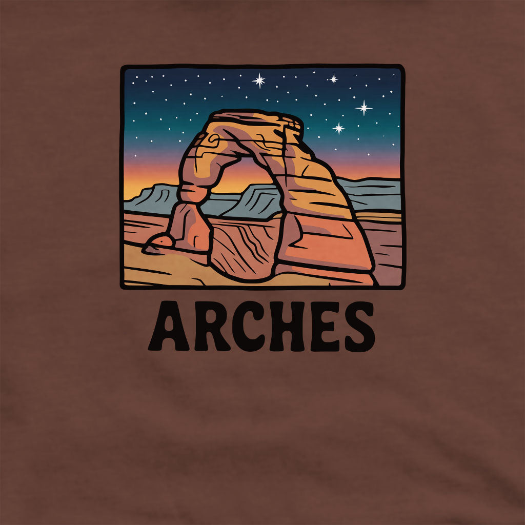 Arches at Night Crewneck Sweatshirt Adventure and Outdoors Themed Sweatshirt