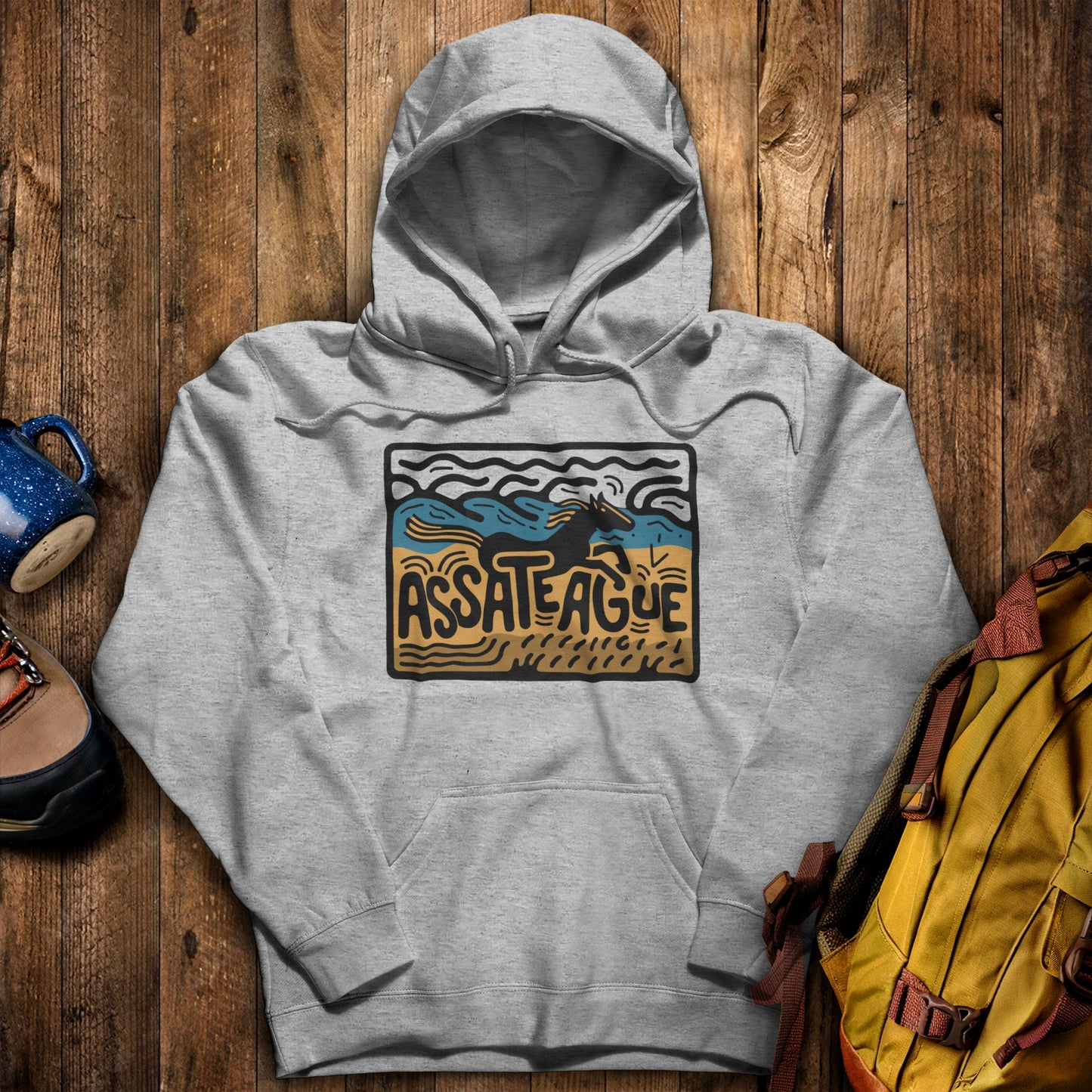 Assateague Island Hoodie Sport Grey Adventure and Outdoors Themed Hoodie