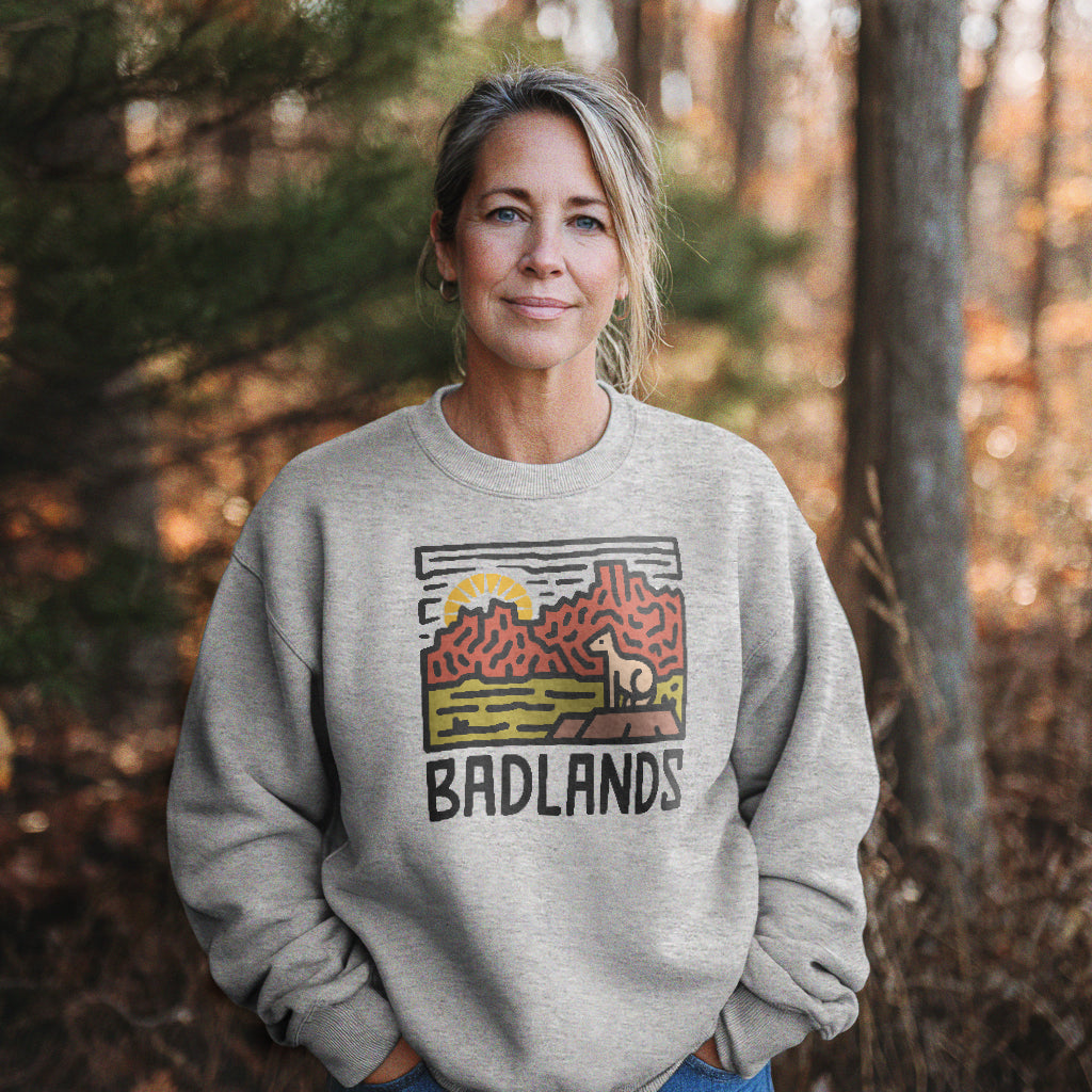 Badlands National Park Crewneck Sweatshirt Adventure and Outdoors Themed Sweatshirt