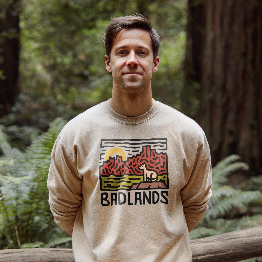 Badlands National Park Crewneck Sweatshirt Adventure and Outdoors Themed Sweatshirt