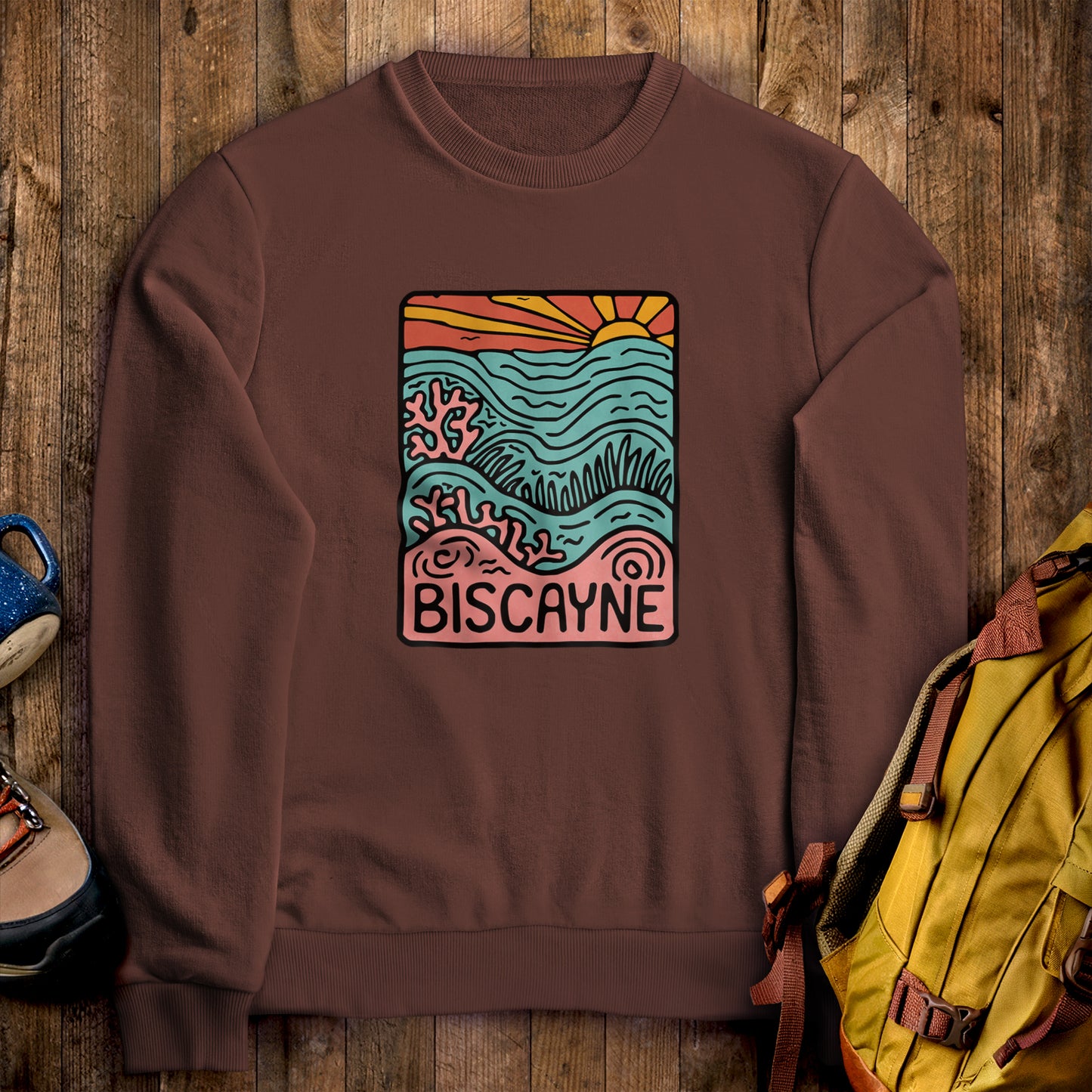 Biscayne National Park Crewneck Sweatshirt Cocoa Adventure and Outdoors Themed Sweatshirt