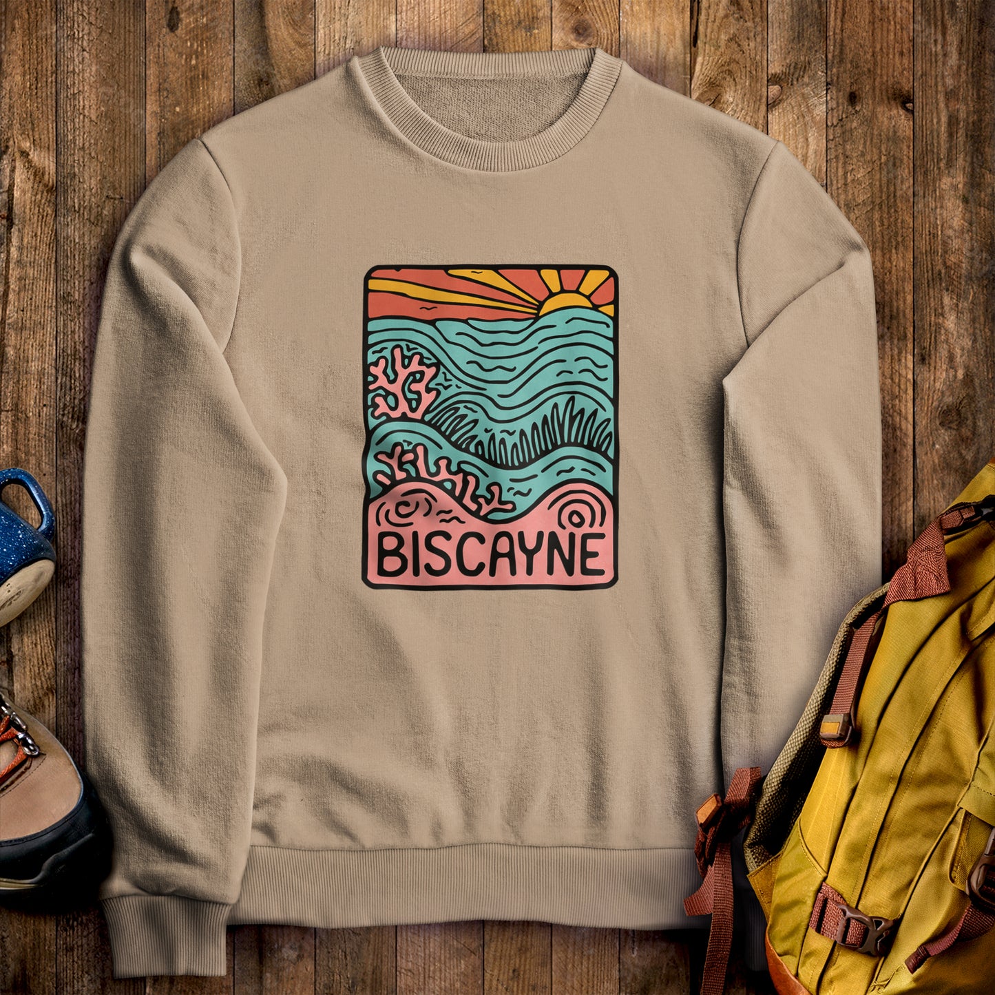 Biscayne National Park Crewneck Sweatshirt Sand Adventure and Outdoors Themed Sweatshirt