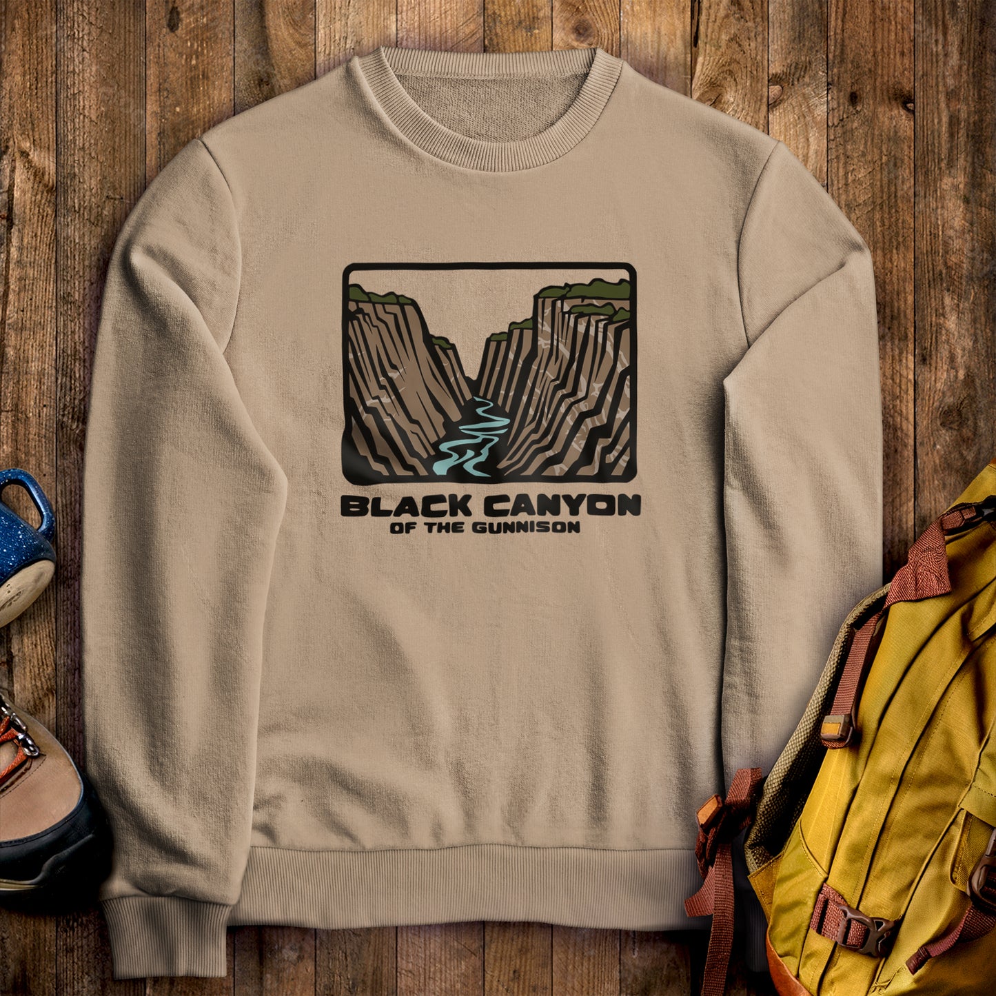 Black Canyon of the Gunnison National Park Crewneck Sweatshirt Sand Adventure and Outdoors Themed Sweatshirt