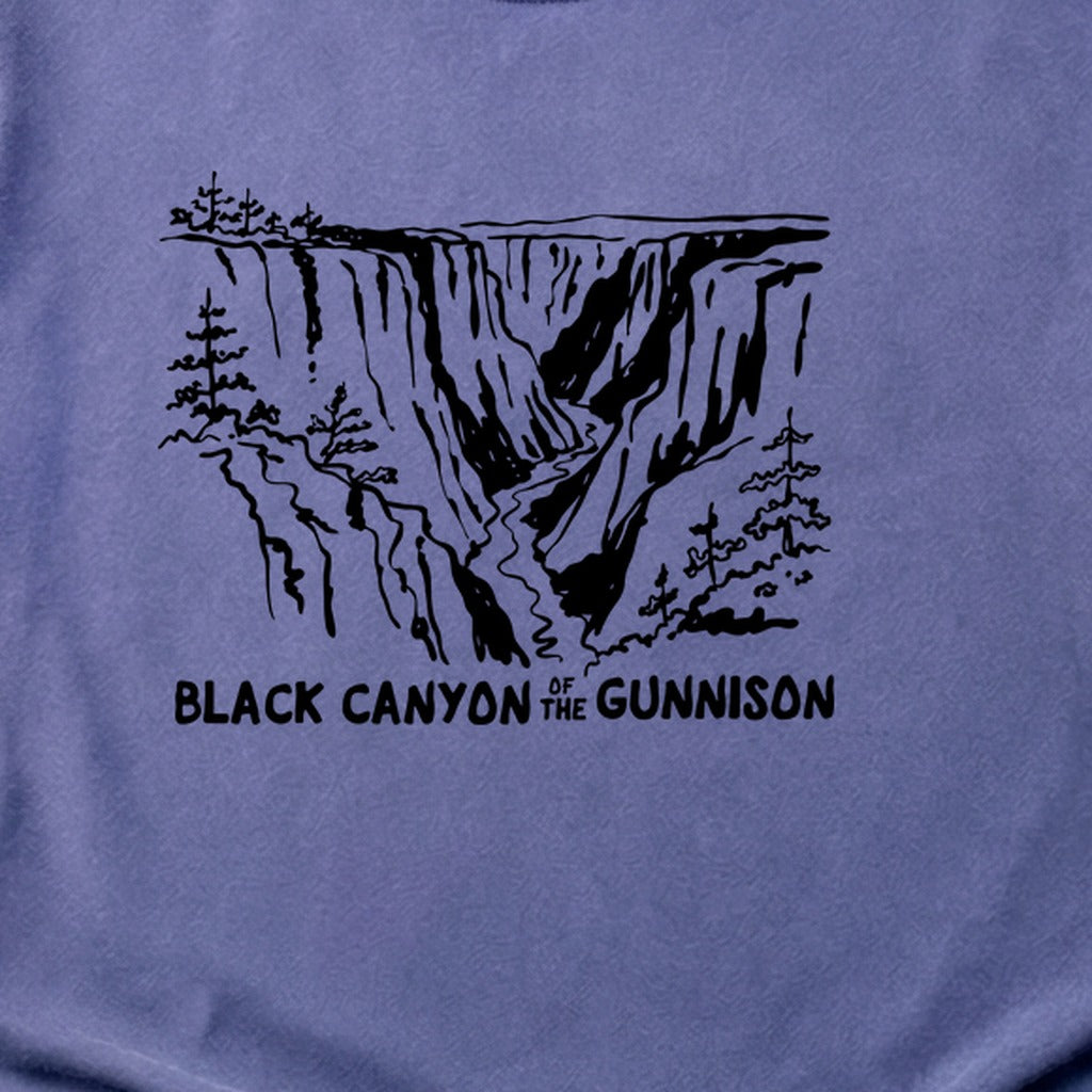 Black Canyon of the Gunnison Line Drawing Cotton T-Shirt