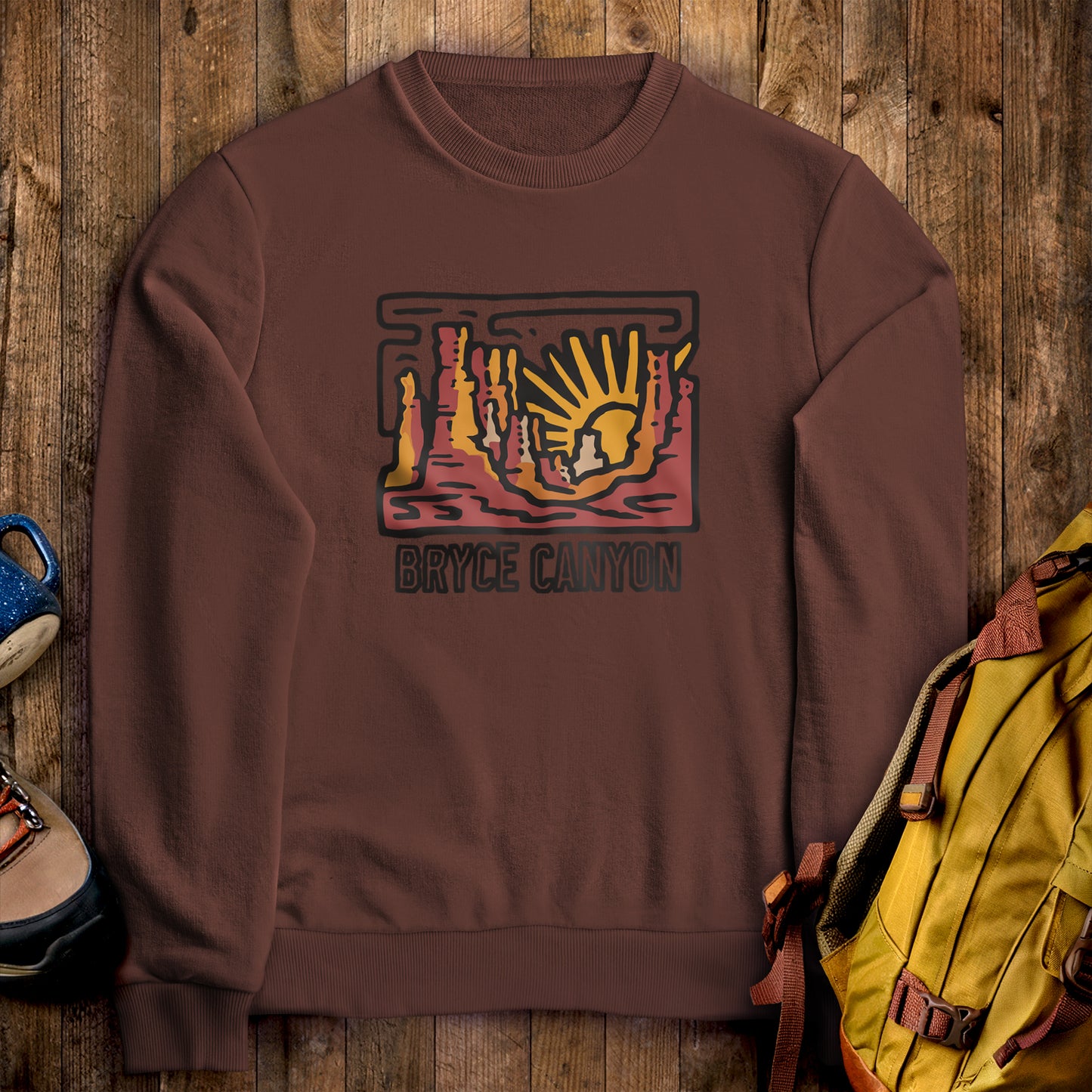 Bryce Canyon National Park Crewneck Sweatshirt Cocoa Adventure and Outdoors Themed Sweatshirt