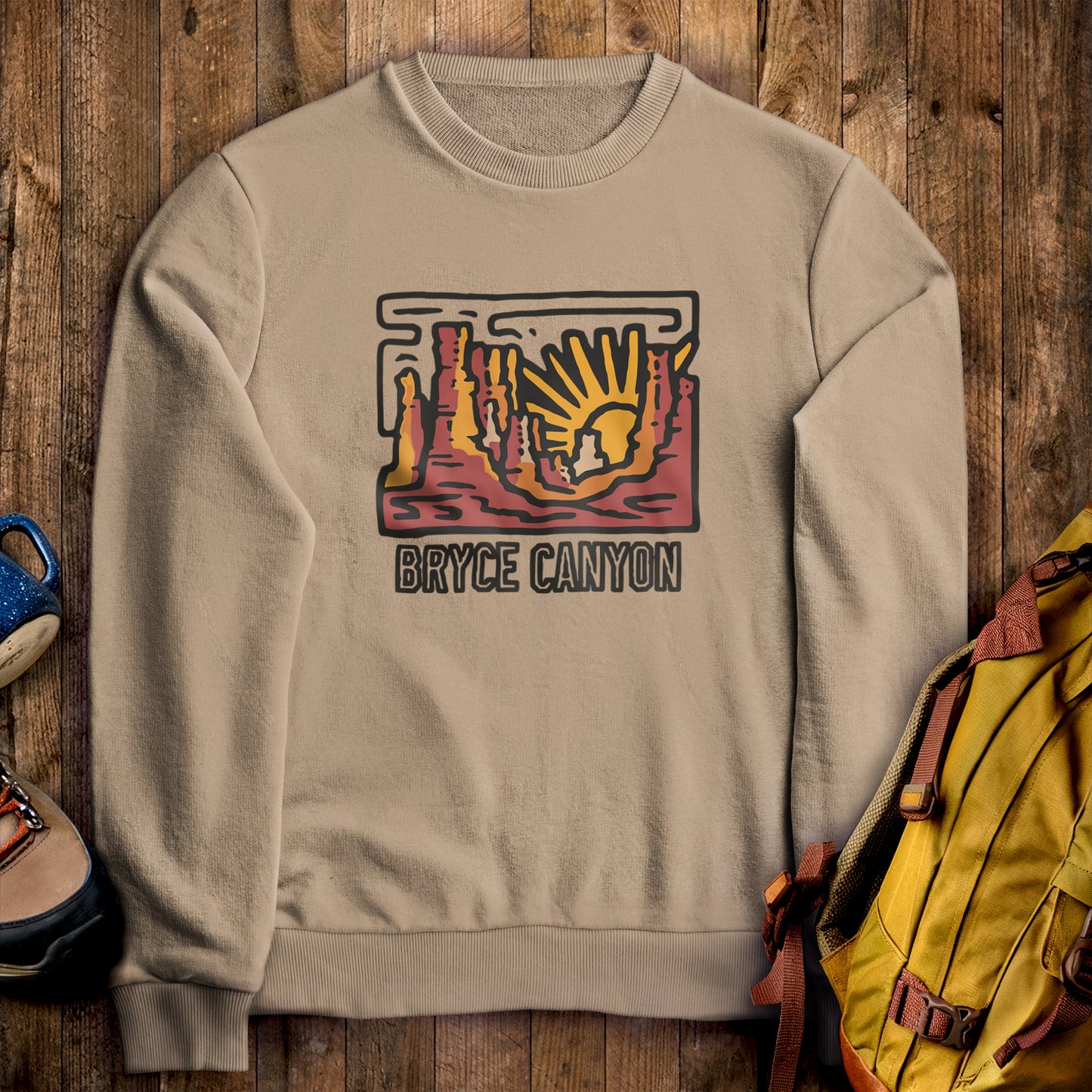Bryce Canyon National Park Crewneck Sweatshirt Sand Adventure and Outdoors Themed Sweatshirt