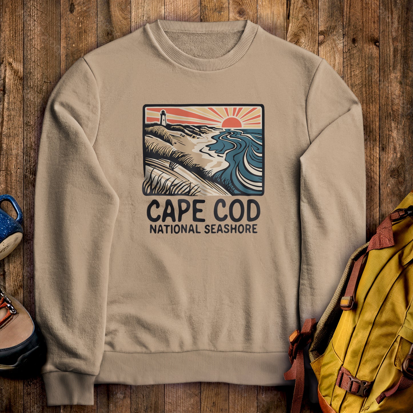 Cape Cod National Seashore Crewneck Sweatshirt Sand Adventure and Outdoors Themed Sweatshirt