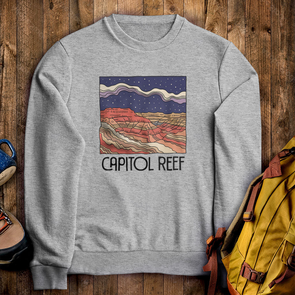 Capitol Reef National Park at Night Crewneck Sweatshirt