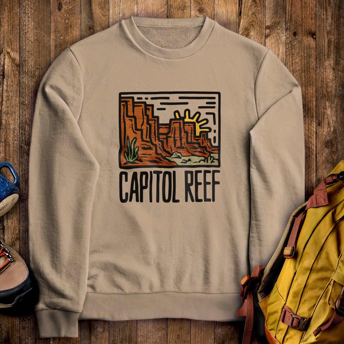 Capitol Reef National Park Crewneck Sweatshirt Sand Adventure and Outdoors Themed Sweatshirt