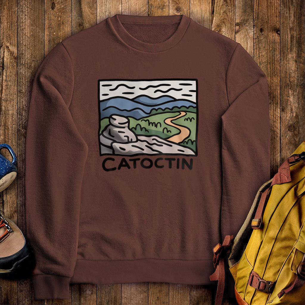 Catoctin Mountain Crewneck Sweatshirt Cocoa Adventure and Outdoors Themed Sweatshirt