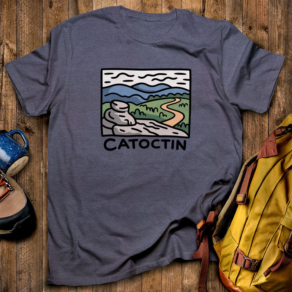 Catoctin Mountain T-Shirt Heather Navy Adventure and Outdoors Themed T-Shirt