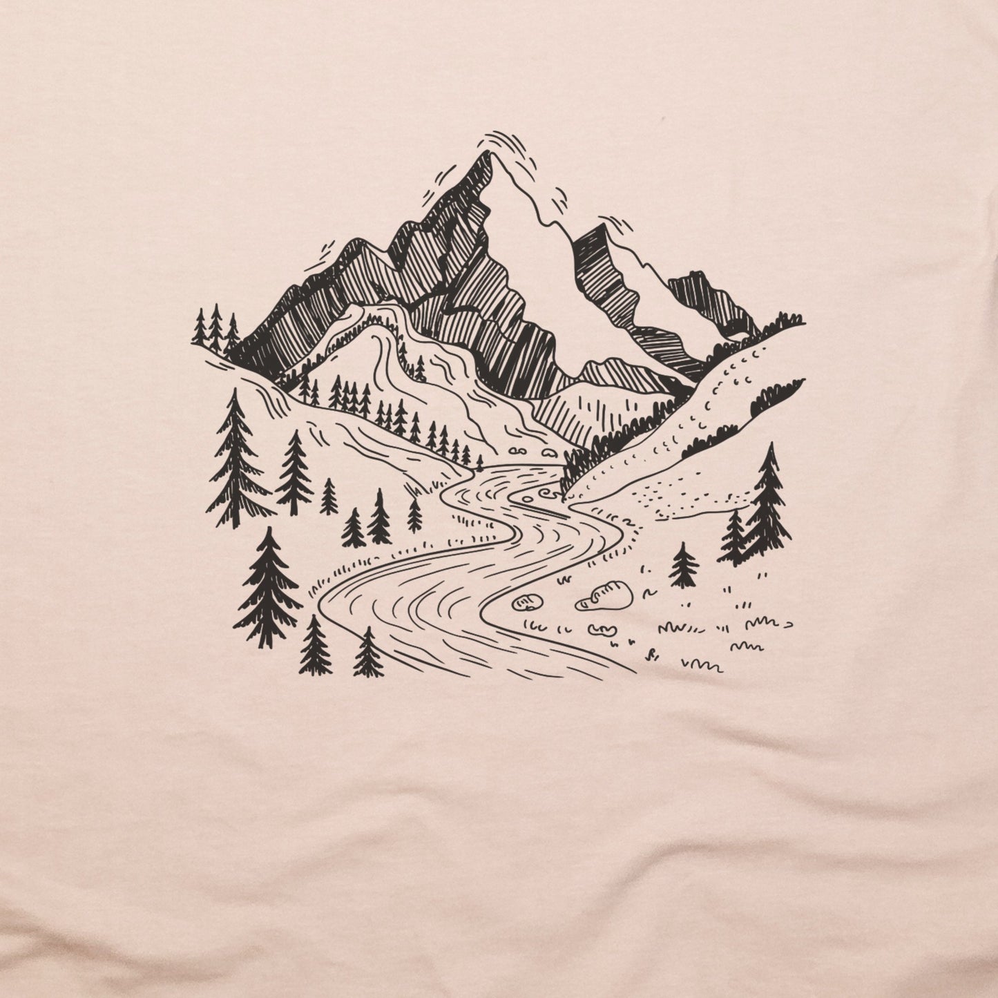 North Cascades Doodle T-Shirt Adventure and Outdoors Themed T-Shirt