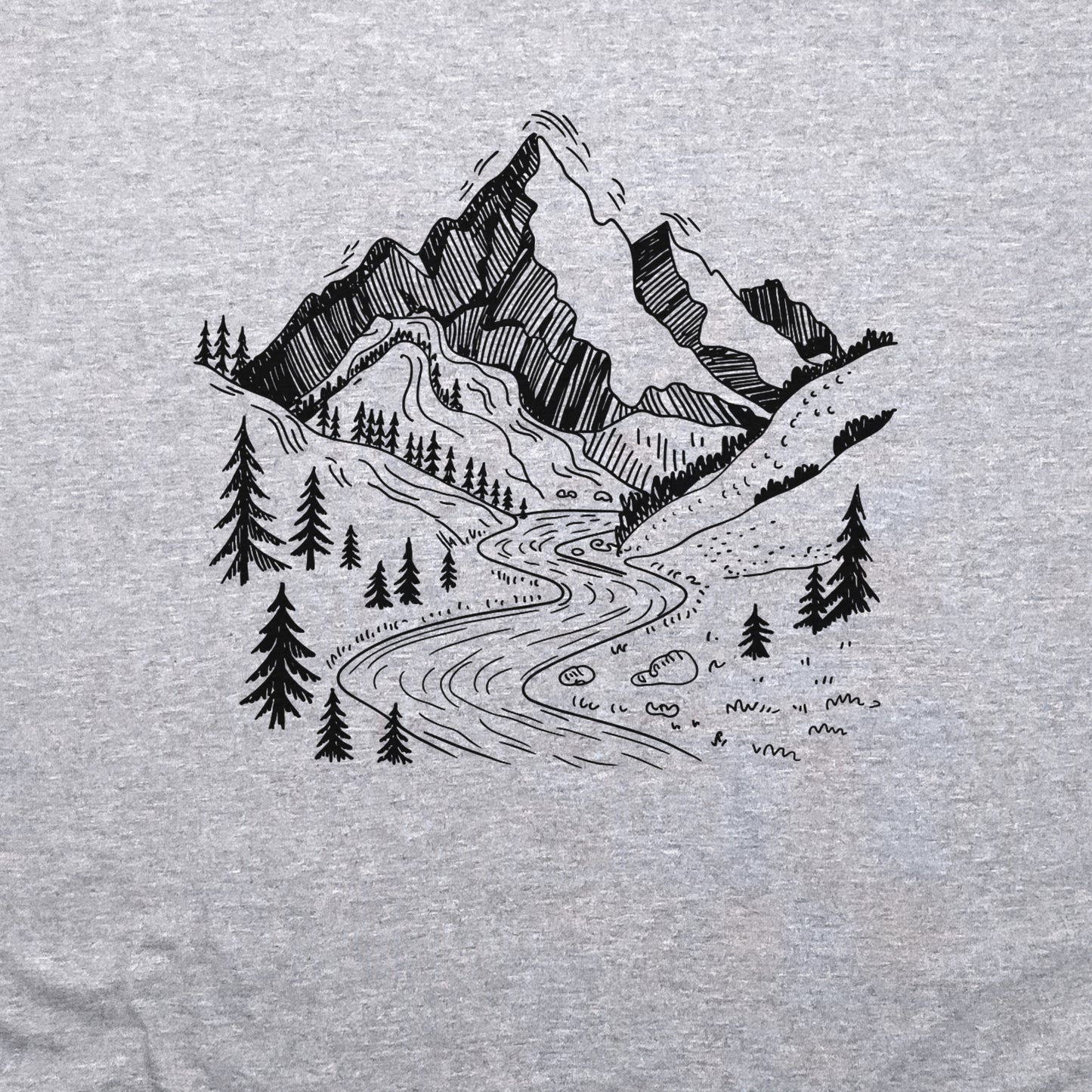 North Cascades Doodle Crewneck Sweatshirt Adventure and Outdoors Themed Sweatshirt