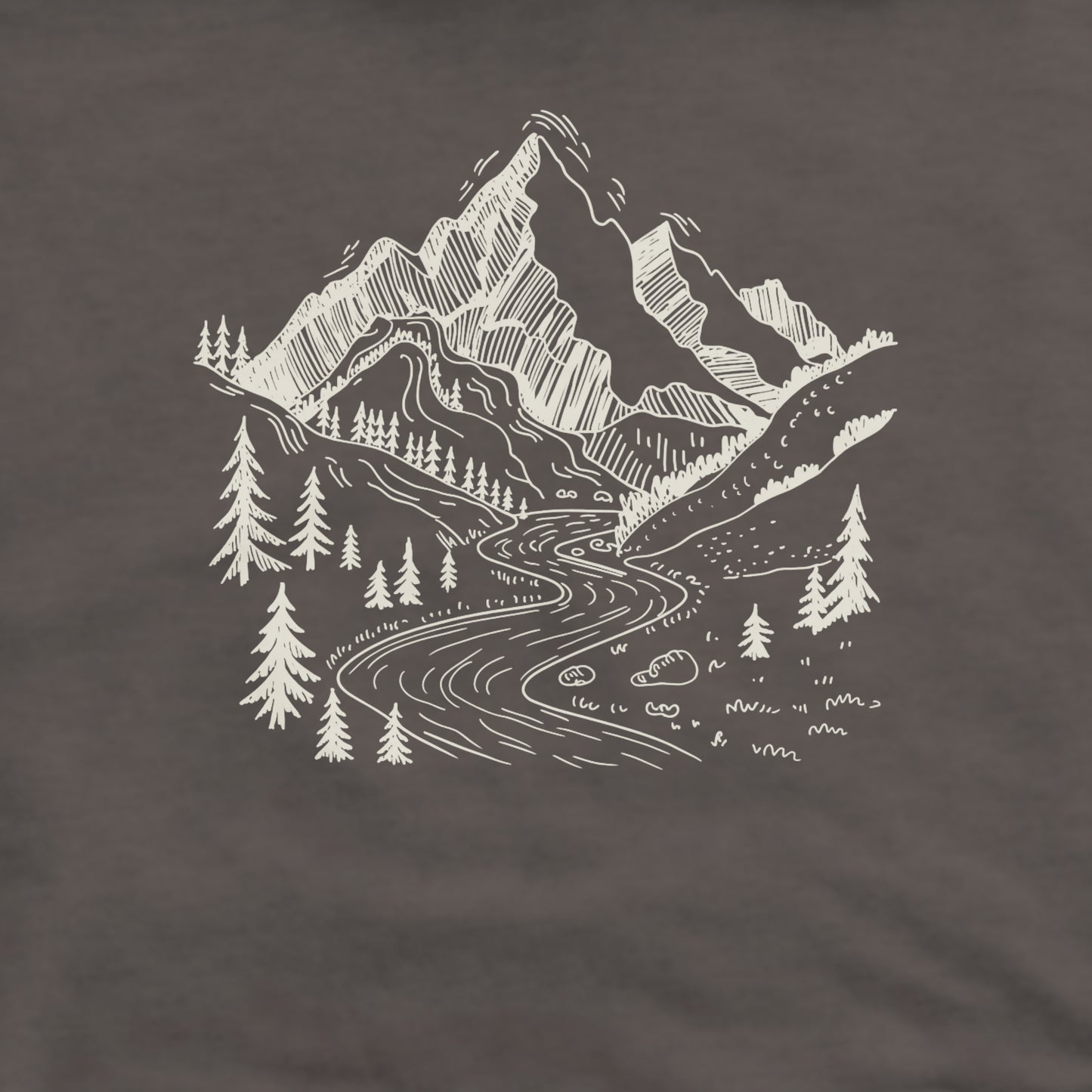 North Cascades Doodle Crewneck Sweatshirt Adventure and Outdoors Themed Sweatshirt
