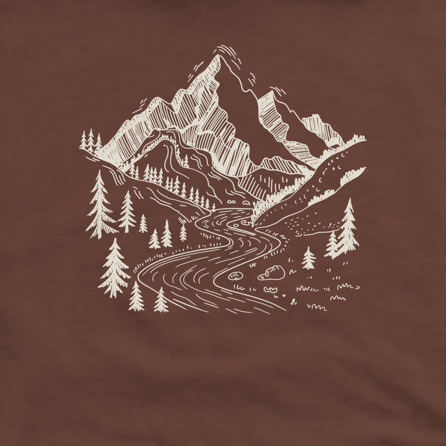 North Cascades Doodle Crewneck Sweatshirt Adventure and Outdoors Themed Sweatshirt